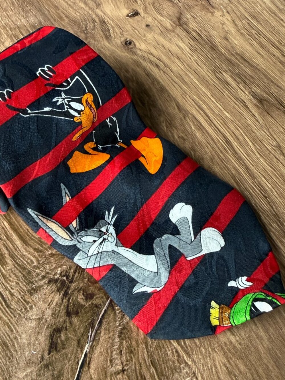 Vintage Looney Tunes Mania Silk Tie Bugs Bunny Taz